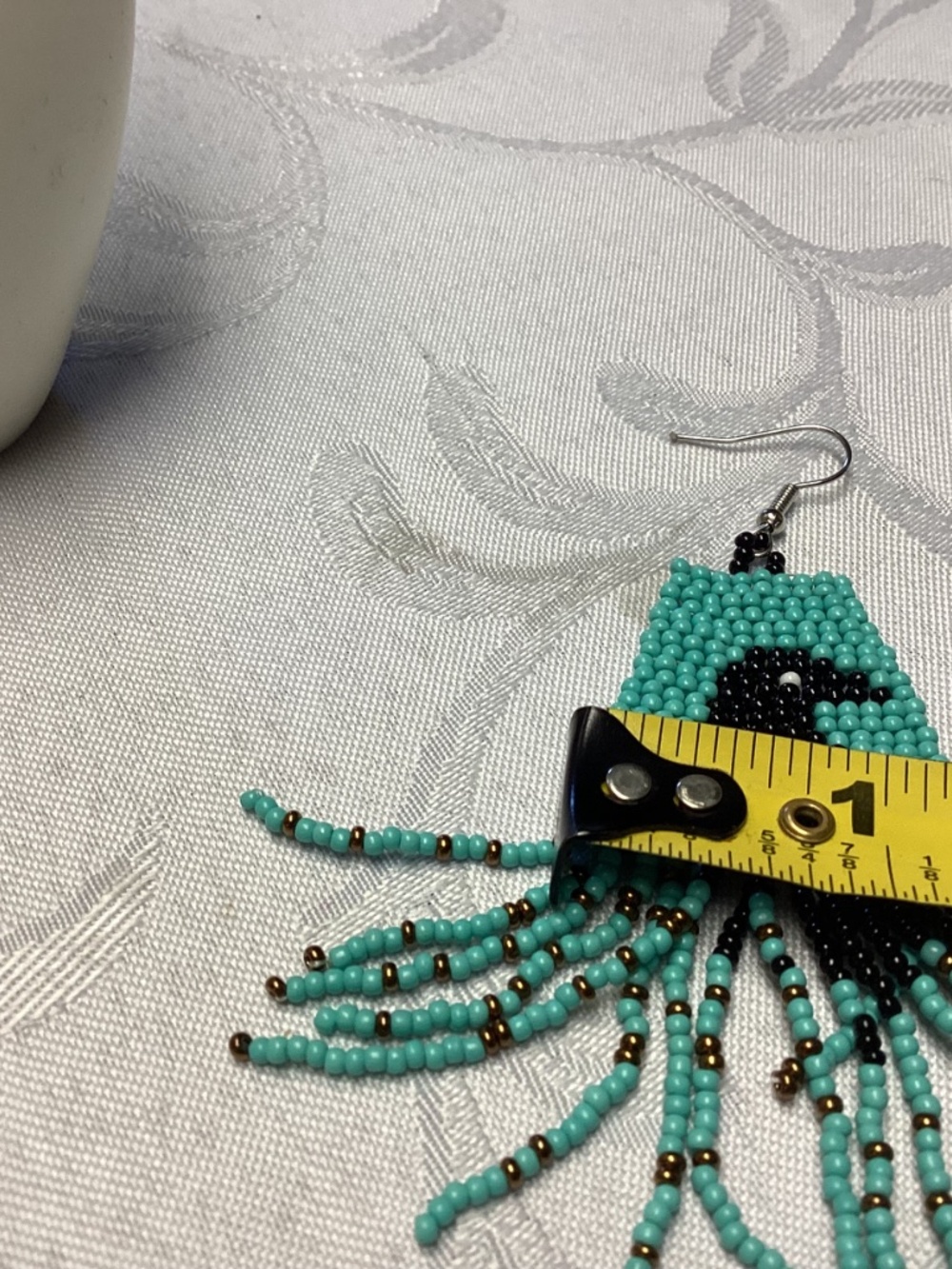 Crow Spirit Handmade Beaded Fringe Earrings ✨ Boho Raven Festival Dangles NWT - Picture 5 of 5